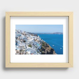 Santorini, Greece, Blue Ocean Views, Beach Town Recessed Framed Print