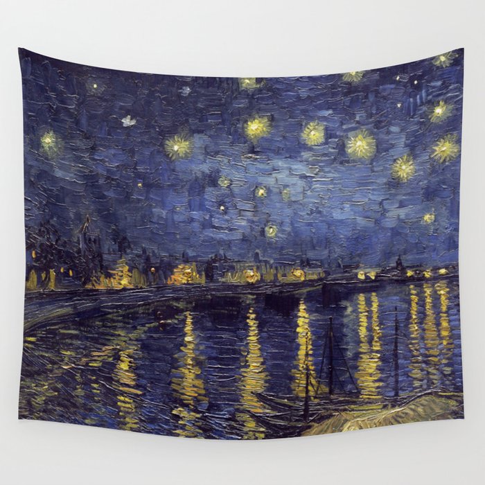 Vincent Van Gogh Starry Night Over The Rhone Wall Tapestry