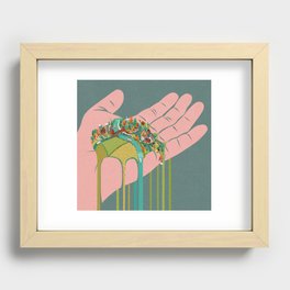 Our world running through the fingers Recessed Framed Print