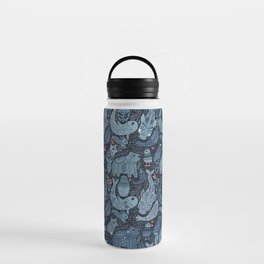 Arctic animals. Polar bear, narwhal, seal, fox, puffin, whale Water Bottle