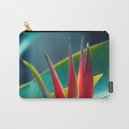 Beautiful Helicon Flower With Palm Leaves Carry-All Pouch