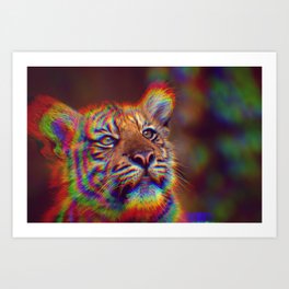 Cute Abstract Tiger Jungle Photo Art Print