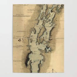 Vintage Map of Lake Champlain (1865) Poster