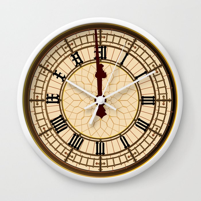 Big Ben Midnight Clock Face Wall Clock by HomeStead Digital | Society6