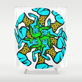 Round and Round She Goes Shower Curtain