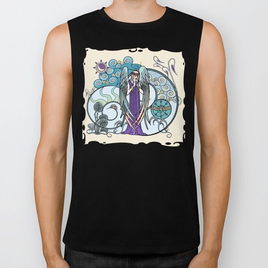 Angel of Clouds Biker Tank