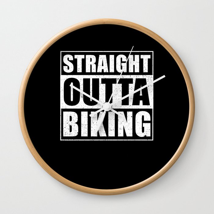 Straight Outta Biking Wall Clock