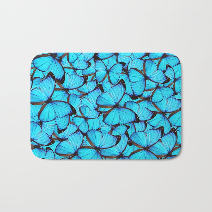 Blue Butterflies Bath Mat