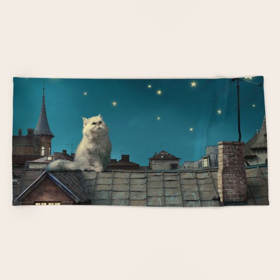 Star Cat Beach Towel
