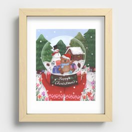 snowball christmas card Recessed Framed Print
