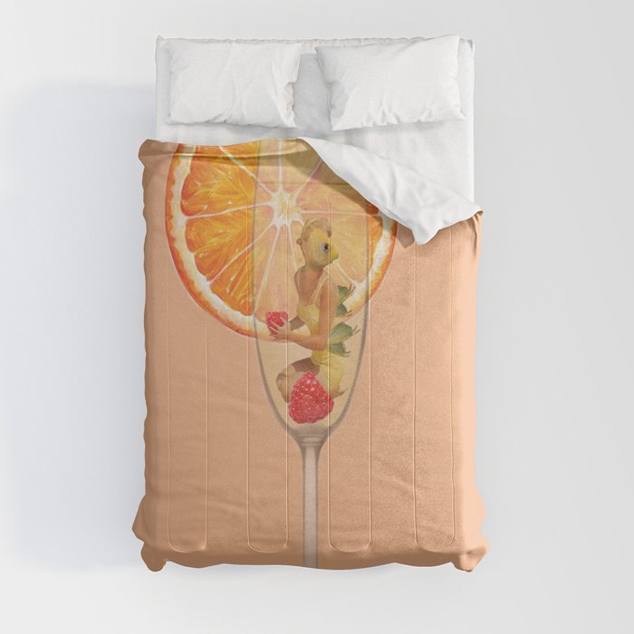 Orange Fish Lady Comforter