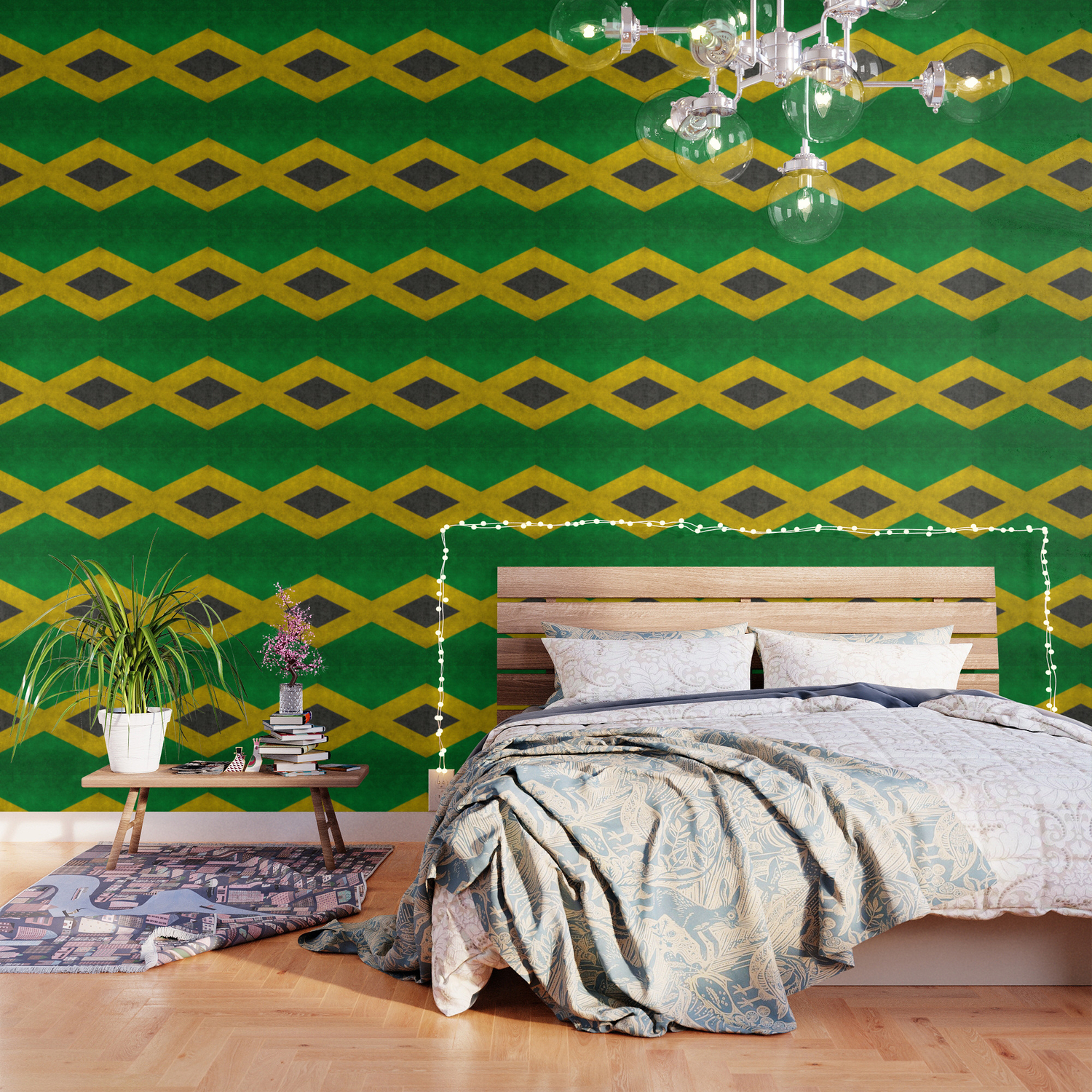 Jamaican Flag Vintage Retro Style Wallpaper By Brucestanfield