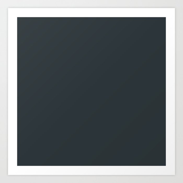Solid Gunmetal Black html Color Code 2C3539 Art Print by PodArtist
