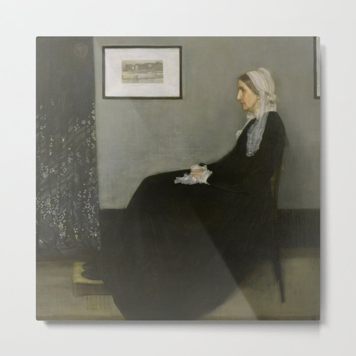Whistlers Mother Oil Painting by James McNeill Whistler Metal Print