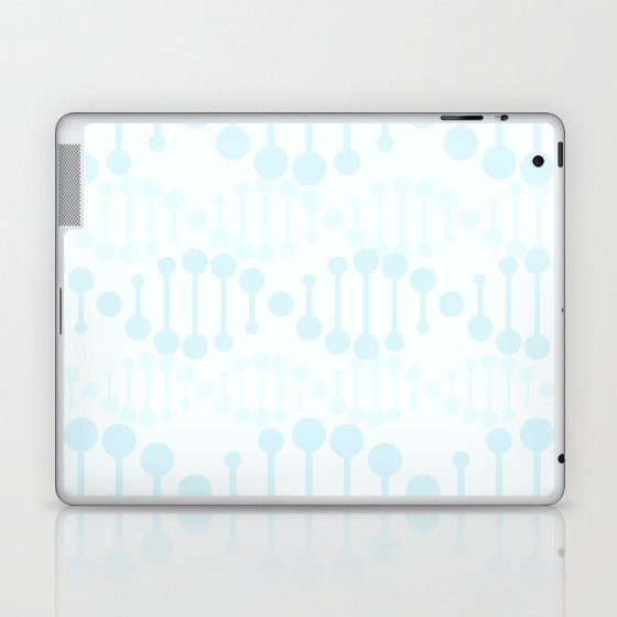 DNA genetics seamless pattern. Blue background. Chromosomal genetic spiral illustration Laptop & iPad Skin