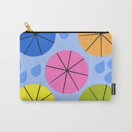 Mid-Century Modern Spring Rain Colorful And Blue Carry-All Pouch