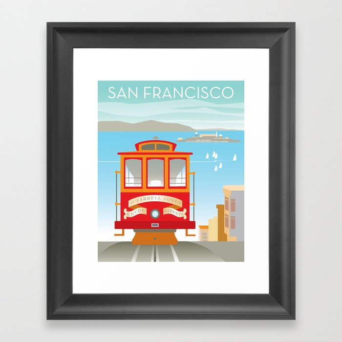 San Francisco: Hyde Street Cable Car Framed Art Print
