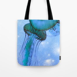 Blue Glow Jelly Fish Tote Bag