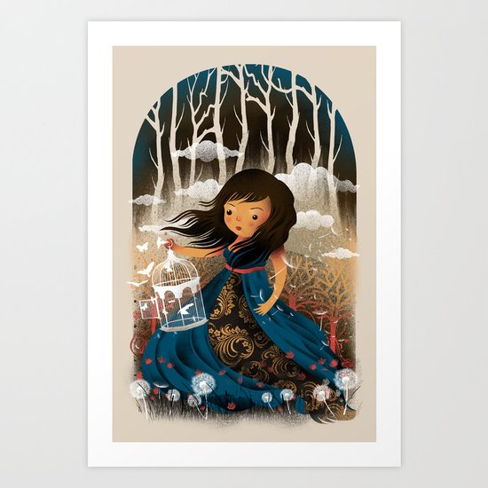 There Once Was A Girl In A Whimsical Land Art Print