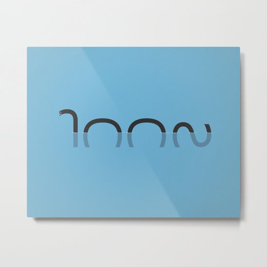 Loch Ness Typo Metal Print