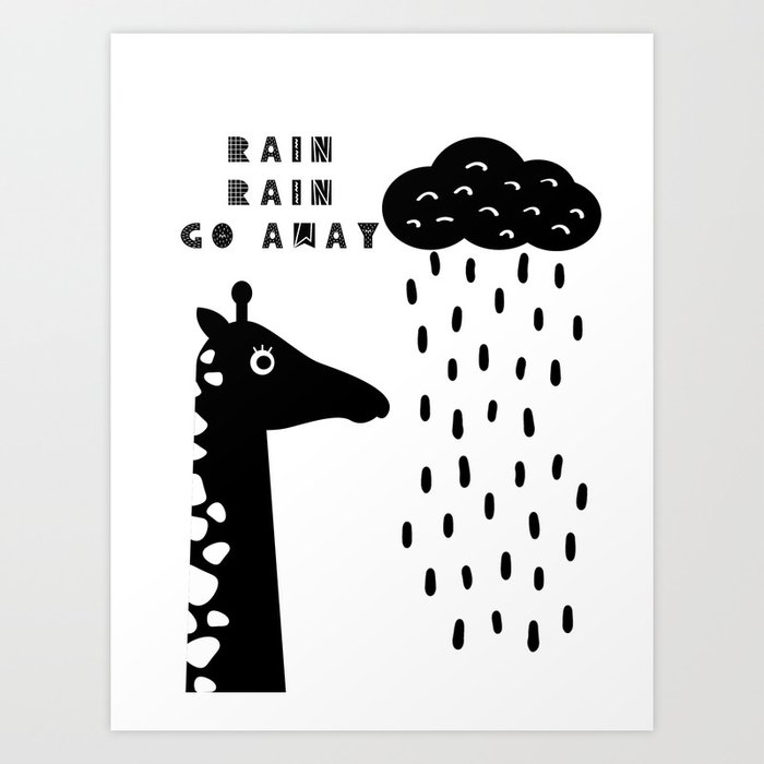 Rain Rain Go Away Scandinavian Minimalist Poster Art Print by Asar