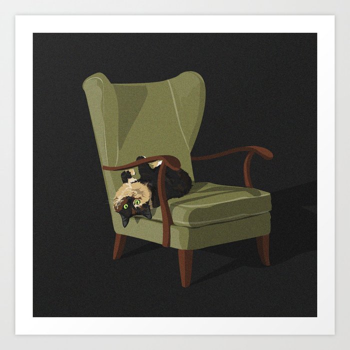 Cats on Chairs Collection - ⋕2 Art Print