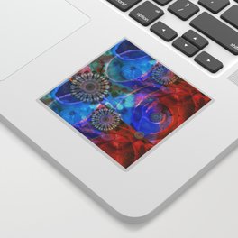 Colorful Blue And Red Art - Amused Sticker