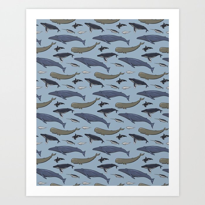 Whale Pattern Art Print