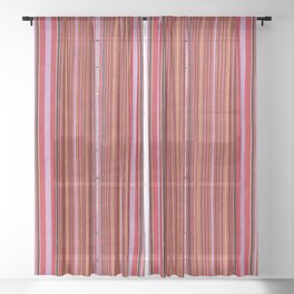Vintage Guatemalan Colorful Striped Textile Pattern Sheer Curtain