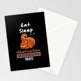 Eat Sleep Hibernation 100 Stationery Card