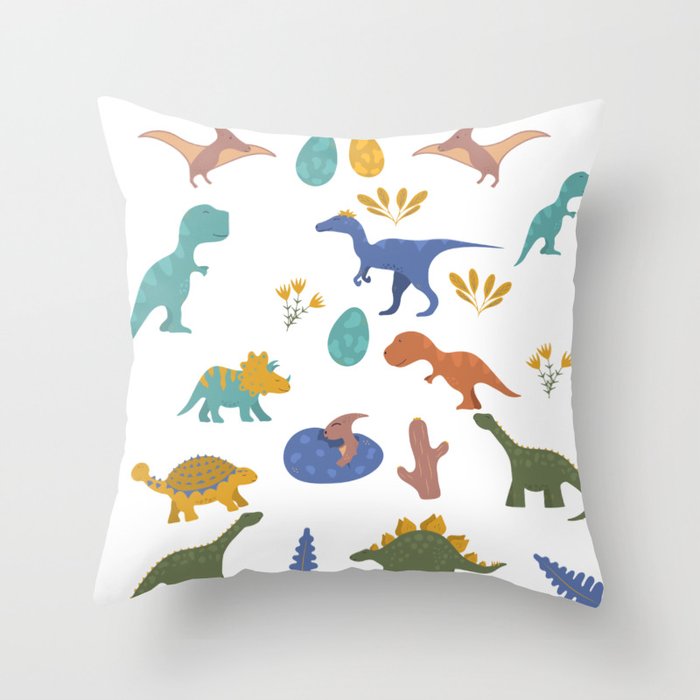 Dinosaur pattern Throw Pillow