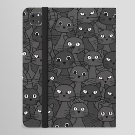 Moody and dark pattern with hand-drawn cats. iPad Folio Case