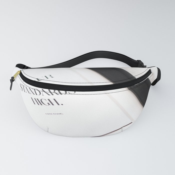 Keep your head, heels, and standards high famous funny quote for women female black and white photograph - photography - photographs Fanny Pack