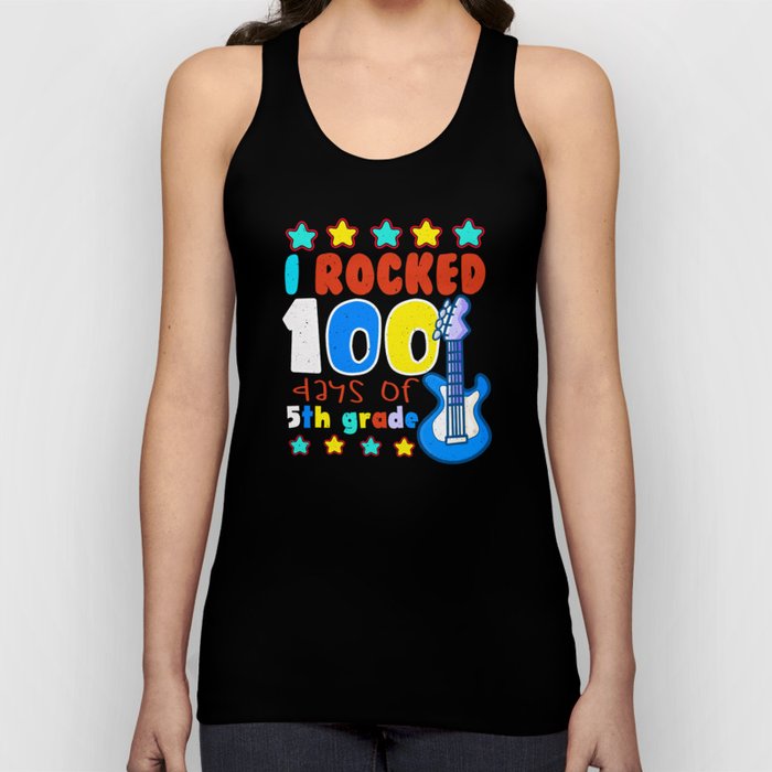 Days Of School 100th Day Rocked 100 5th Grader Tank Top