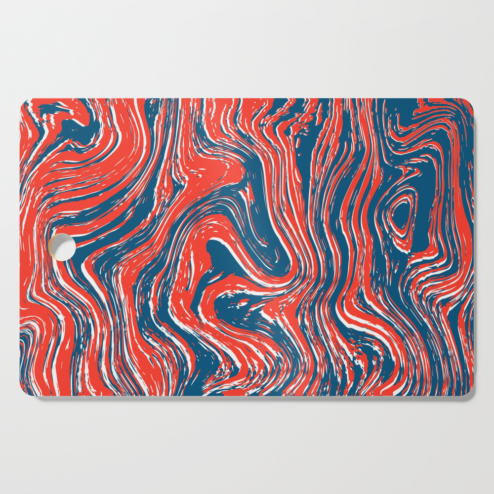 Marbled Red, White, and Blue Cutting Board by roxygart