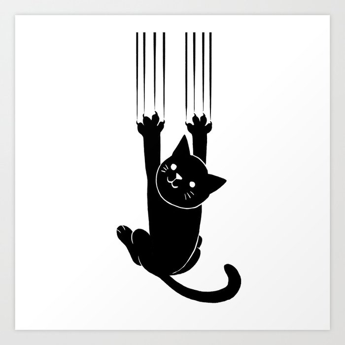 Cat Scratch Art Print By Charlielayton Society6 Cat to print and color. cat scratch art print by charlielayton