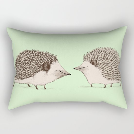 Two Hedgehogs Rectangular Pillow