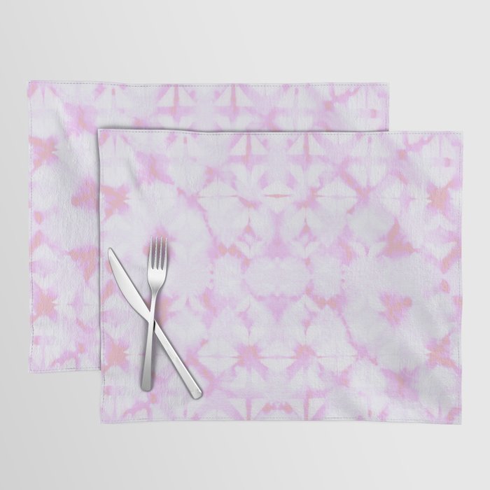 Pink and white grid watercolor Placemat