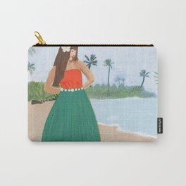 Hula dancer hawaiian girl art print Carry-All Pouch