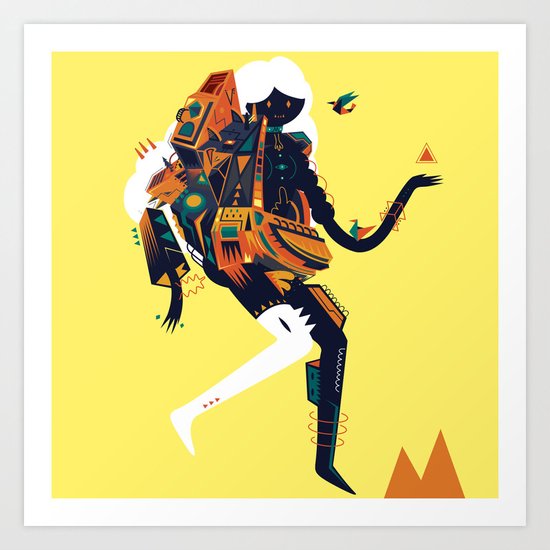 hi&bye Art Print