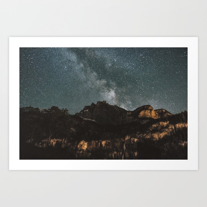 Space Night Mountains - Landscape Photography Art Print