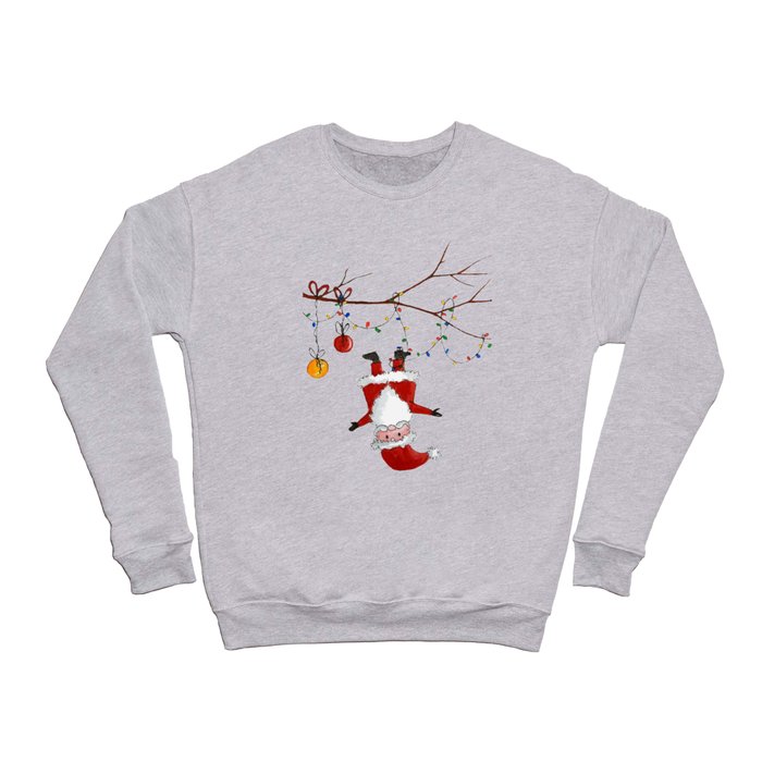 Santa Tangled in Christmas Lights Crewneck Sweatshirt