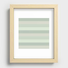 Pastel Stripes Green Recessed Framed Print