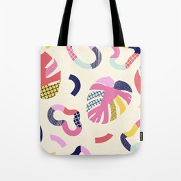 Abstract tropical forms seamless pattern,background with colorful shapes and leaves Tote Bag
