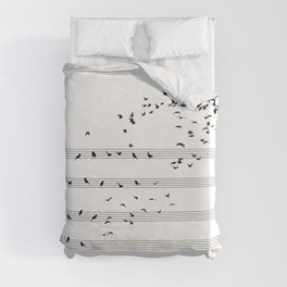 Natural Musical Notes Duvet Cover
