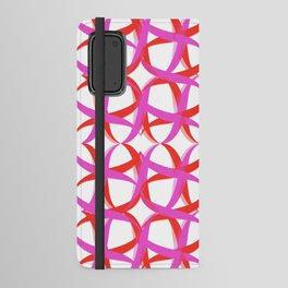 Hot pink and red abstract pattern Android Wallet Case