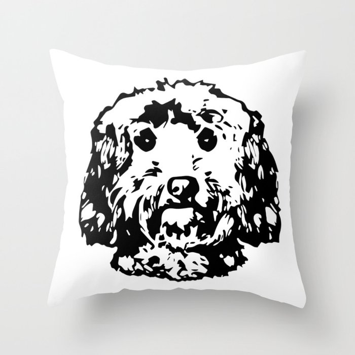 Black cockapoo cushion top