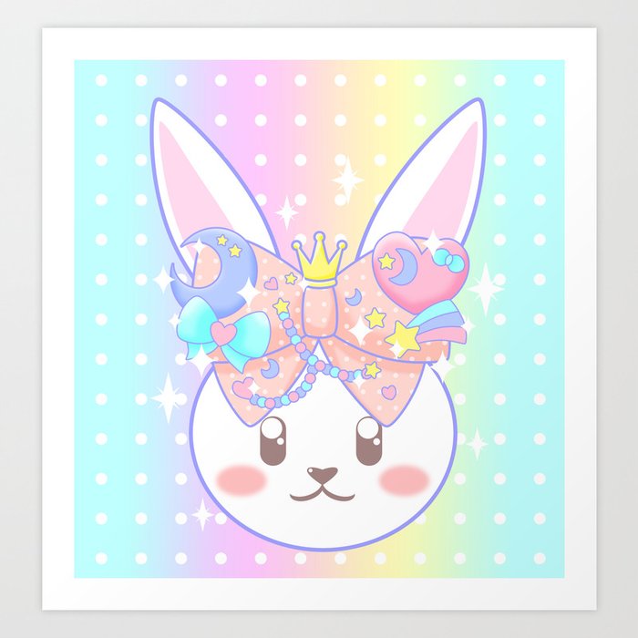 Fairy Kei Decora Bunny Art Print By Cyleki Society6