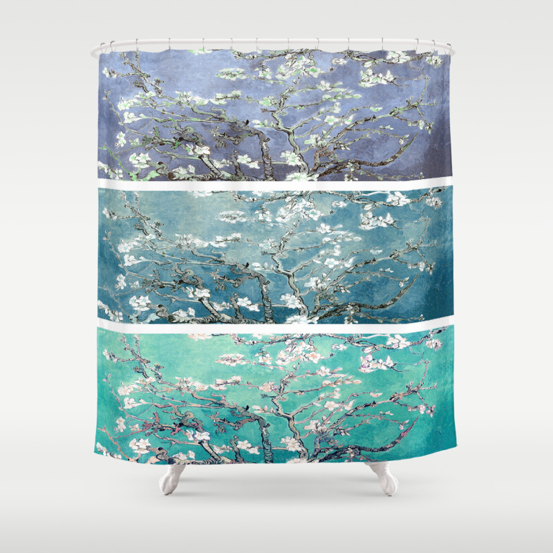 Van Gogh Almond Blossoms Turquoise Teal Steel Blue Panel Art