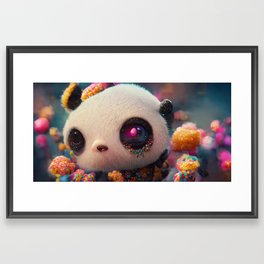 Candy Panda with huge eyes Framed Art Print